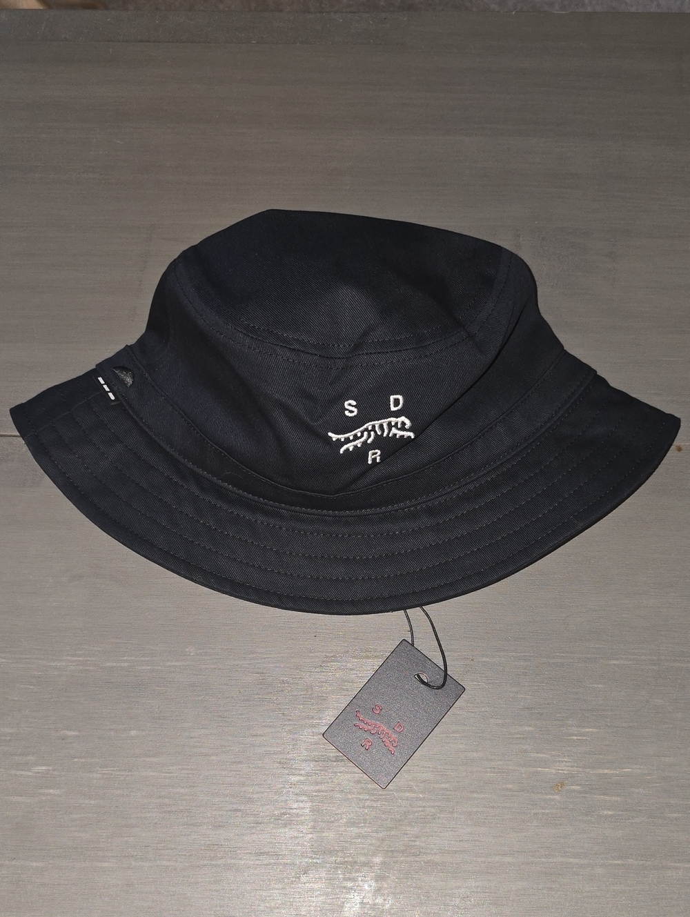 Black Embroidered Logo Bucket Hat